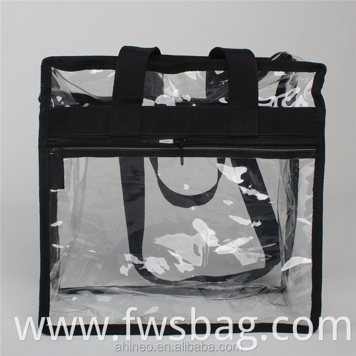 Stadium Approved Zipper 12 X 12 X 6 Inches Clear Stadium Tote Bag With Front Zipper Pocket